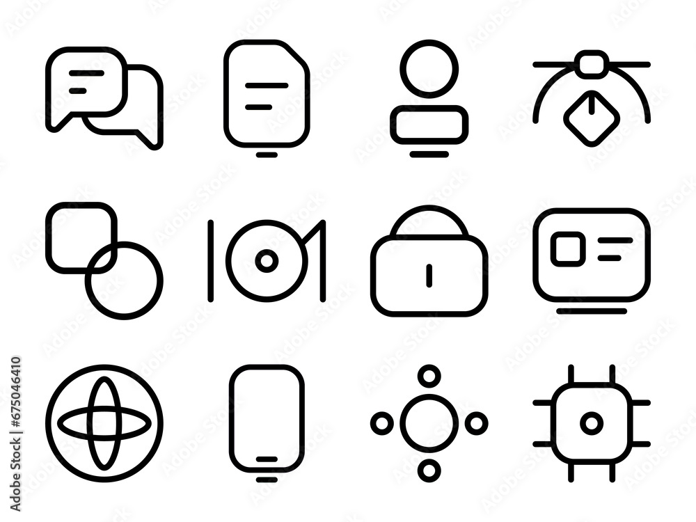 Poster user interface icon pack in outline style. perfect for websites, landing pages, mobile apps, present