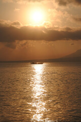 Beautiful view when the sun rises around the beach.