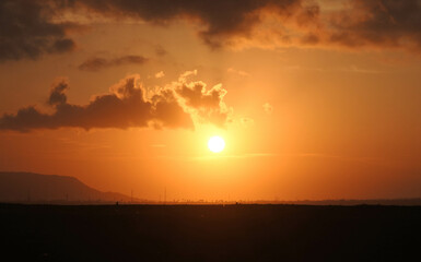 Beautiful view when the sun rises around the beach.