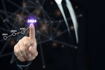 New year 2024 business growth and success concept.