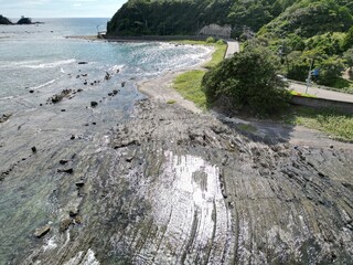 Scenic view of a rocky ocean coastal landscape in Japan
