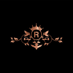 Luxury letter logo design with golden color