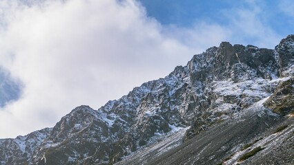 Fototapeta na wymiar Majestic snow-covered mountains near Arthur's Pass, New Zealand