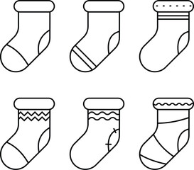 vector of santa sock for xmass