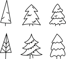 vector set of pine tree for xmass