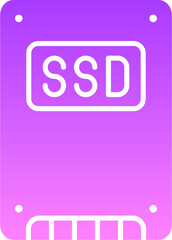 Digital illustration of a simple SSD symbol design on a white background