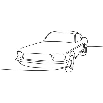 recommend clip art: Continous line art of car 