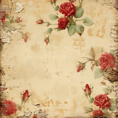 Floral Vintage Digital Paper Antique Textures Ephemera Scrapbook Paper