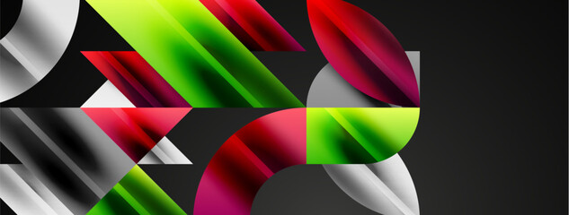 Abstract geometric shapes symbolizing creative technology, digital art, social communication, and modern science. Ideal for posters, covers, banners, brochures and websites