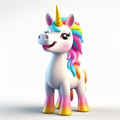 Cute unicorn cartoon character