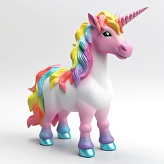 Fototapeta premium Cute unicorn cartoon character