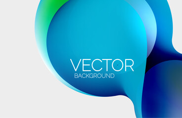 Beautiful flowing round shapes and circles abstract background. Liquid color bubble composition
