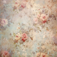 Floral Vintage Digital Paper Antique Textures Ephemera Scrapbook Paper