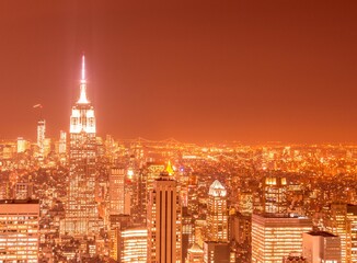 Obraz premium View of New York Manhattan during sunset hours