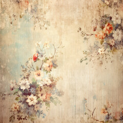 Floral Vintage Digital Paper Antique Textures Ephemera Scrapbook Paper