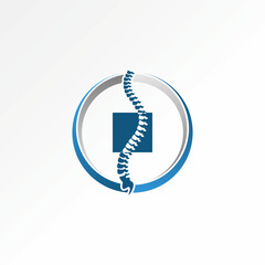 Logo design graphic concept creative premium abstract vector stock unique spine bone on block square swoosh Related to health care physiotherapy sport
