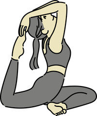 ヨガをする女性