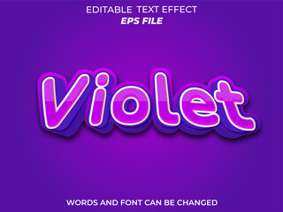 violet text effect, font editable, typography, 3d text. vector template