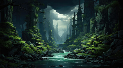 A Narrow Canyon And The Forest Is Seen As Well , Background Image, Hd