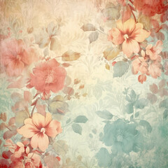 Floral Vintage Digital Paper Antique Textures Ephemera Scrapbook Paper