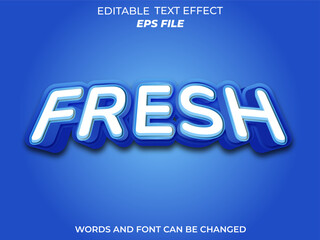 fresh text effect, font editable, typography, 3d text. vector template