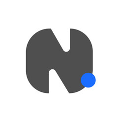 N with gray color illustration.