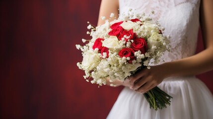 Wedding flowers white roses bouquet background. Wedding banner. summer banner, greeting card for wedding, 