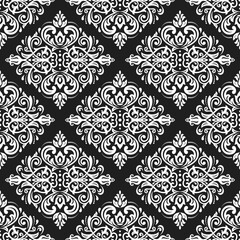 Orient classic dark pattern. Seamless abstract background with vintage white elements. Orient pattern. Ornament for wallpapers and packaging