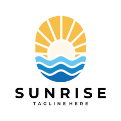 sunrise logo vector template vector illustration design