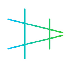 Guideline creativity business icon with blue and green gradient outline style. guidelines, corporate, design, business, template, corporate identity, branding. Vector illustration