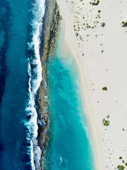 Fototapeta na wymiar Aerial top view of a Lucky Bay in Kalbari, Australia