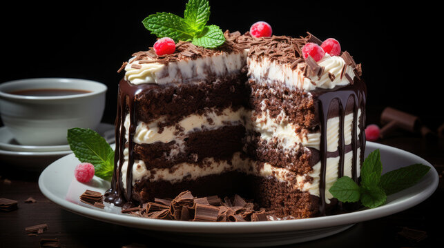 Chocolate Peppermint Cake  Professional, Background Image, Hd