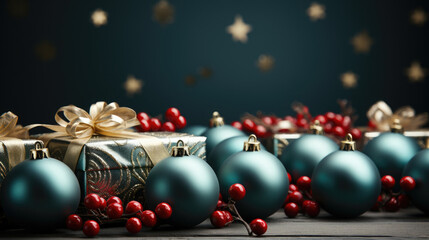 Christmas Banner With Blank Space For Text Green Back, Background Image, Hd