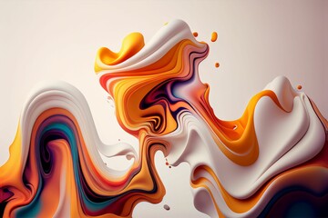 AI generated illustration of an abstract colorful fluid background