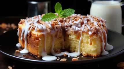 Cinnamon Roll Cheesecake  Professional Photography, Background Image, Hd