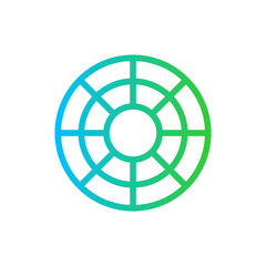 Pallete creativity business icon with blue and green gradient outline style. creative, design, pallet, graphic, pattern, modern, wood. Vector illustration