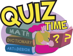 EXAM TIME OR QUIZ TIME, VECTOR ILLUSTRATION