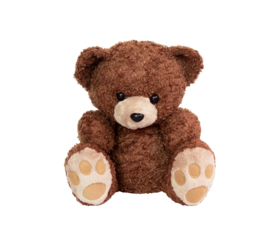 Brown teddy bear baby toy isolated on transparent background.PNG format