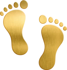 Fotobehang Golden icon footprint footstep foot print boot footpath footprint footstep footwear human imprint leg person run shoe shoes sole sport steps travel trekking vacation walk walker  © titileedzs