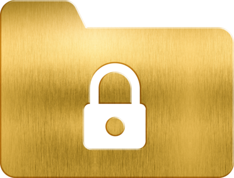 Golden icon protect datum confidential file secure lock privacy secret information document folder system computer web password safe safeguard secrecy confidence cyberspace access guard storage padloc