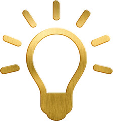 Golden icon idea bulb creative light light bulb energy inspiration power brainstorm bright electricity electric innovation lamp technology invention solution thinking creativity sciences shine success