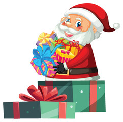 Santa Delivering Christmas Gifts