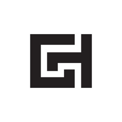 letter G and H monogram logo design business.