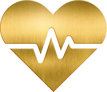 Golden icon nubes graph heartbeat pulse cardiogram medical chart beat monitor health medicine cardiology diagram health care rate graphic hospital wave life cardiac healthy cardio curved diagnosis red