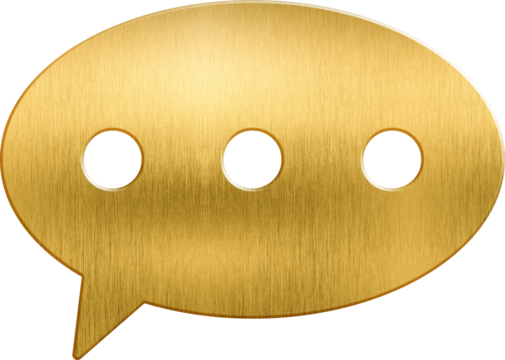 Golden icon testimonial feedback client support user life event communication consumer engagement comment advice application bubble chat check emotion enjoyment positive response form marketing happy 