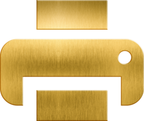 Golden icon printer print printing document file print printer icon office printer printer 3d printer machine copy machine printer poster IT  printout machine glossy technology queue electrical web de