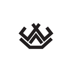 monogram logo for letter W,A, and U.
