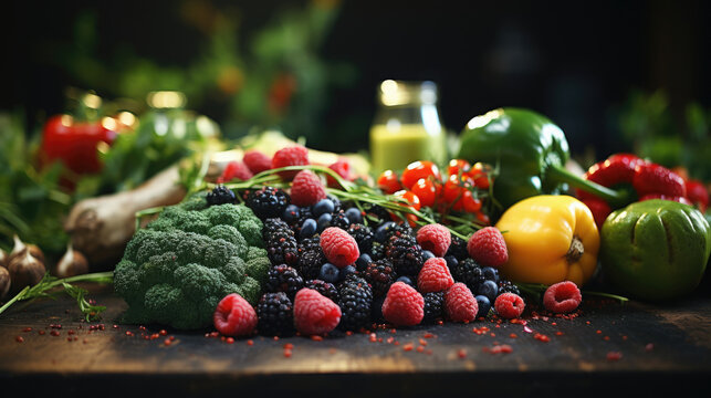 Healthy Food Background 3D Rendering, Background Image, Hd