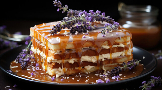 Honey Lavender Cake  Professional Photography, Background Image, Hd