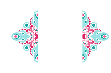 Colorful Ornament Border With Dot Pattern Design With Transparent Background